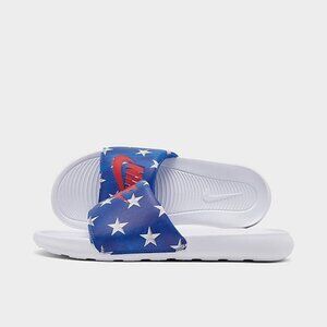 Nike Victori One Star Print Sandals Slides Mens Red White Blue NEW NIB